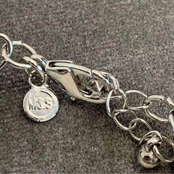 MARKS & Spencer silvertone crystal rhinestone chain bracelet - Picture 4 of 7